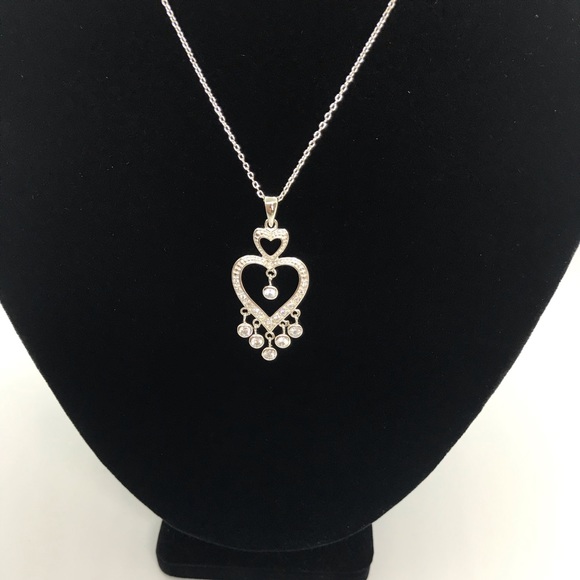 CZ Heart Necklace - Picture 2 of 5